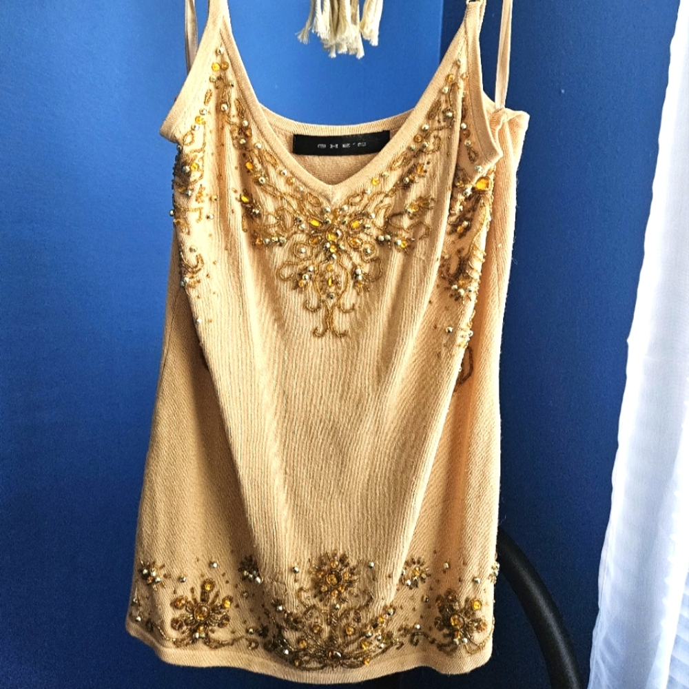 Embellished Gold Women's Top